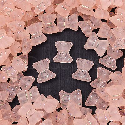 Frosted Transparent Acrylic Beads OACR-P029-20B-02-1