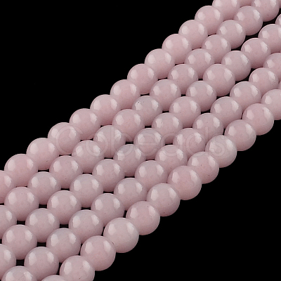 Imitation Jade Glass Beads Strands DGLA-S076-6mm-01-1