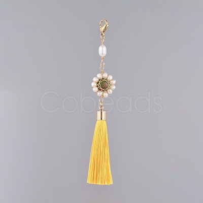 Polyester Tassel Big Pendant Decorations HJEW-JM00379-M-1