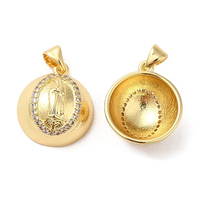 Brass with Cubic Zirconia Pendants KK-K339-02G-1