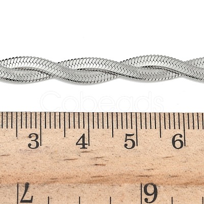 6MM 304 Stainless Steel 2-Strand Flat Snake Chain Bracelet Making STAS-P423-01P-1