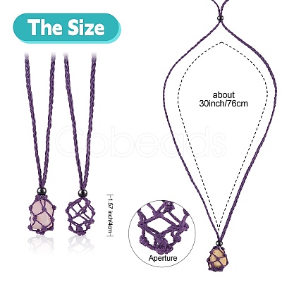 Braided Waxed Cotton Thread Cords Macrame Pouch Necklace Making AJEW-SW00022-08-1