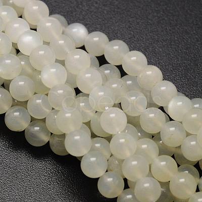 Round Natural White Moonstone Bead Strands G-L425-22-8mm-1