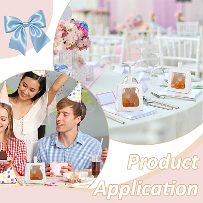 Cardboard Paper Cake Boxes with Plastic Visible Window and Handle CON-WH0117-04B-1