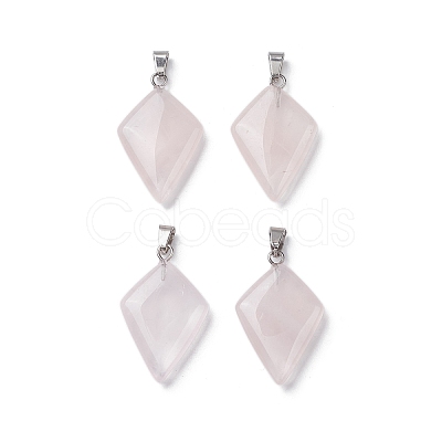 Natural Rose Quartz Pendants G-C110-05A-P-1