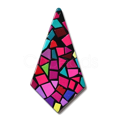 Printed Kite Acrylic Big Pendants OACR-L018-14D-1