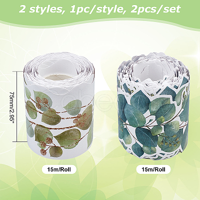 2 Rolls 2 Colors Coated Paper Stickers DIY-GL0006-03-1