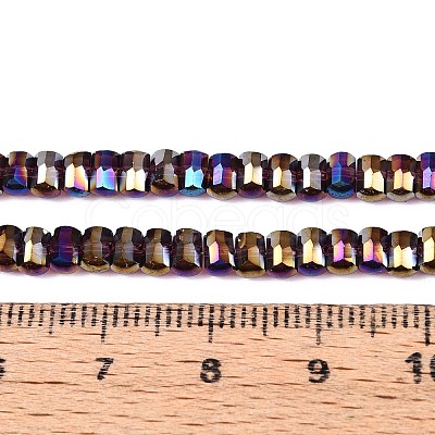 Electroplate Transparent Glass Beads Strands EGLA-N022-09A-B01-1