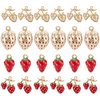 8Pcs 4 Styles Brass Charms KK-BC0010-09-1