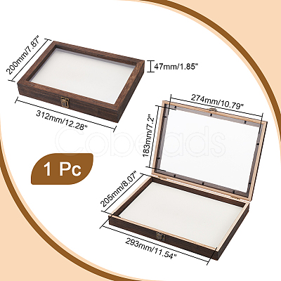 Wood Jewelry Presentation Boxes with White EVA Foam Mat Inside ODIS-WH0061-06A-1