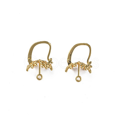 Brass Hoop Earring Findings with Latch Back Closure KK-N233-375-1