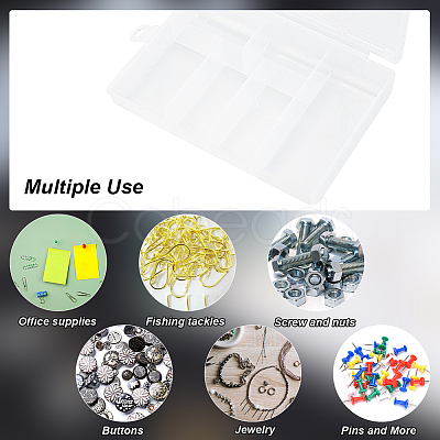 6Pcs Rectangle Polypropylene(PP) Bead Storage Container CON-AN0001-01-1