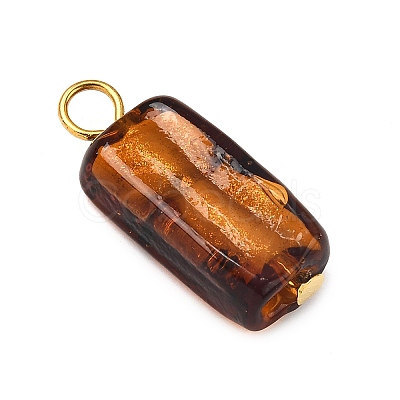 Handmade Gold Sand Lampwork Pendants PALLOY-JF04370-02-1