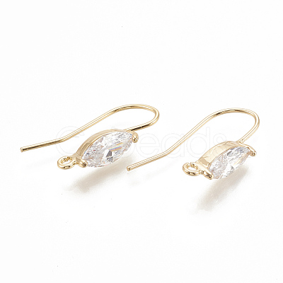 Brass Earring Hooks X-KK-S345-212G-1