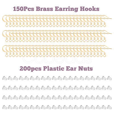 150Pcs Brass Earring Hooks KK-DC0002-43-1