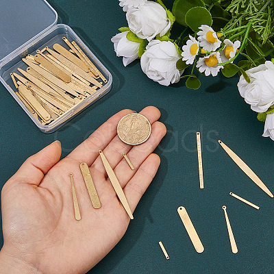 60Pcs 6 Styles Brass Pendants KK-FH0008-30-1