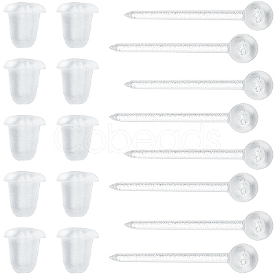 SOFPLATE 500Pcs Eco-Friendly Plastic Stud Earring Findings KY-SP0001-01A-1