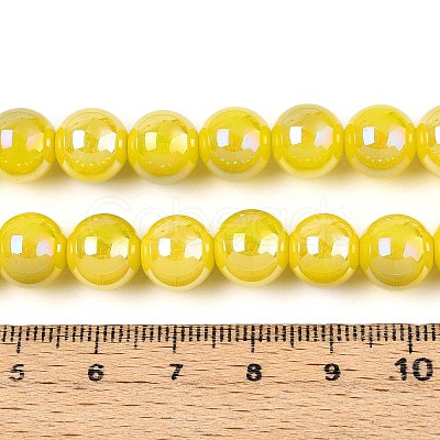 Electroplate Opaque Glass Beads Strands GLAA-T032-P10mm-AB16-1