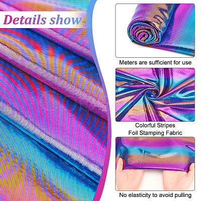 Rainbow Color Polyester Fabric DIY-WH0569-80B-1