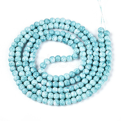 Baking Paint Glass Beads Strands X-DGLA-N016-4mm-08-1