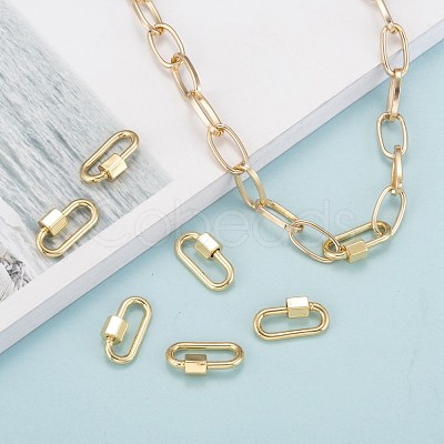 Brass Screw Carabiner Lock Charms KK-T047-08-1
