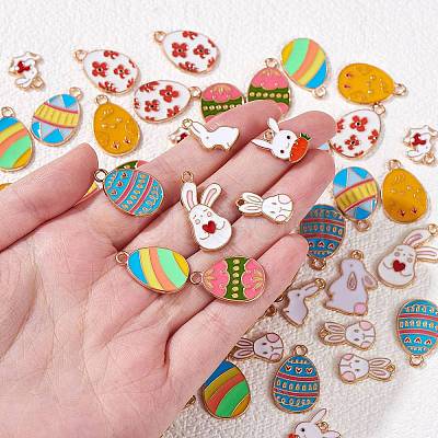 60Pcs 12 Style Alloy Enamel Pendants ENAM-SZ0003-14-1