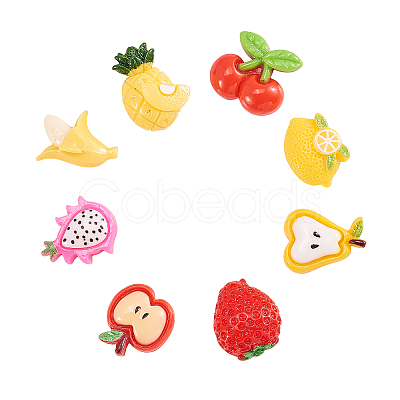 80Pcs 8 Styles Resin Cabochons RESI-CJ0001-213-1