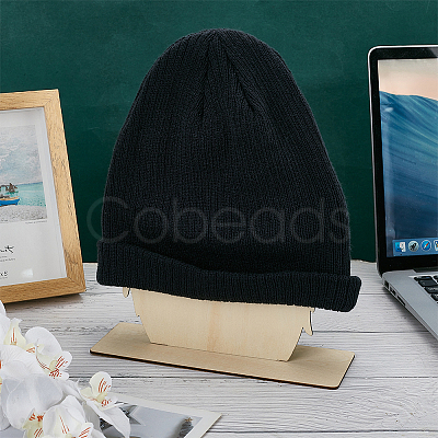 Head Shaped Wooden Hat Display Stands ODIS-WH0086-148C-1