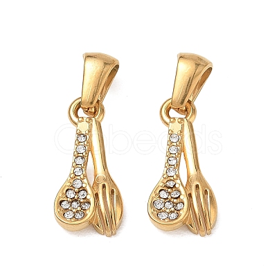 304 Stainless Steel Rhinestone Pendants RB-CBA7A56-07G-1