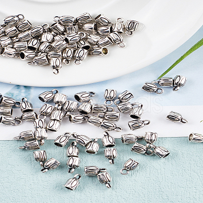 90Pcs Tibetan Style Alloy Cord End TIBE-LP0001-03-1