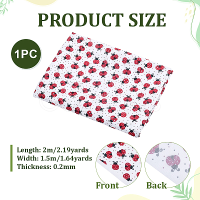 2M Ladybug Pattern Polyester Fabric DIY-WH0061-055-1
