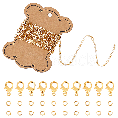 PandaHall Elite DIY Figaro Chain Necklace Making Kits DIY-PH0008-38-1