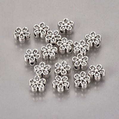 Tibetan Style Alloy 3D Flower Beads LF0476Y-1