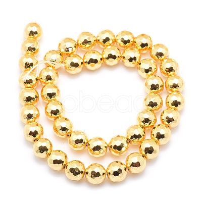 Electroplate Non-magnetic Synthetic Hematite Beads Strands G-L485-02B-G-1