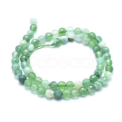 Natural Striped Agate/Banded Agate Beads G-J371-11-6mm-1