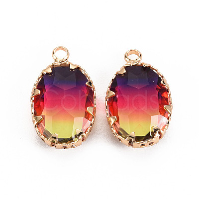 Gradient Color Glass Pendants GLAA-S193-006-B-1
