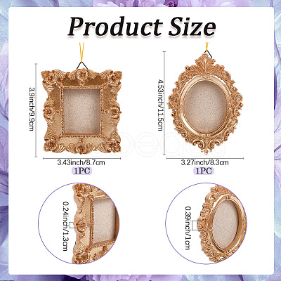 2 Sets 2 Styles Vintage Resin Hanging Photo Frame RESI-SP0001-21B-01-1