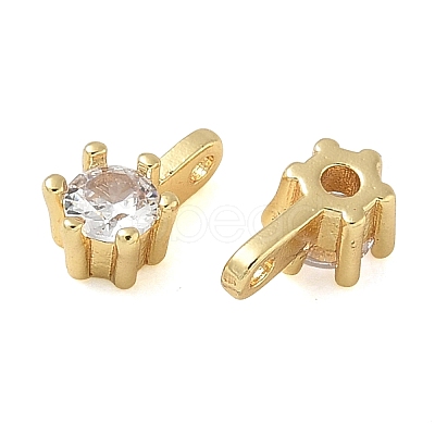 Brass Pave Clear Cubic Zirconia Charms CU-CBA9FFD-11G-06-1