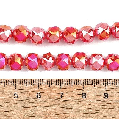 Electroplate Transparent Glass Beads Strands GLAA-H040-01G-1