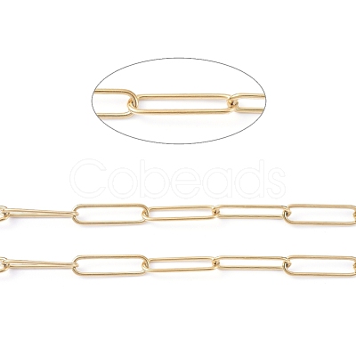 304 Stainless Steel Paperclip Chains CHS-L022-02C-G-1