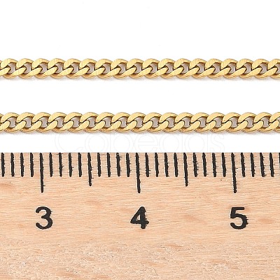 Unisex PVD Vacuum Plating 304 Stainless Steel Curb Chain/Twisted Chain Necklaces STAS-D0002-34G-1