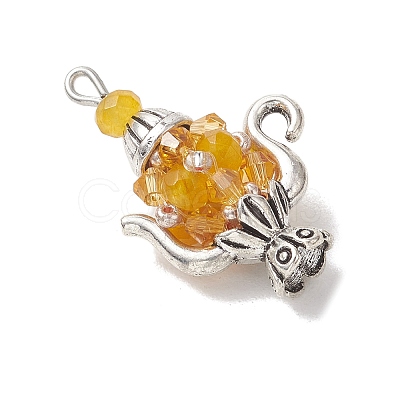 Glass Seed Beaded Pendants PALLOY-MZ01273-03-1