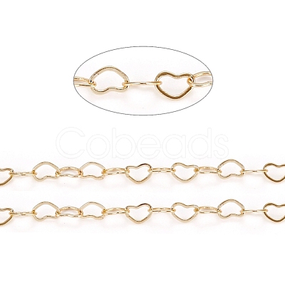 Brass Heart Link Chains CHC-D026-15B-G-1