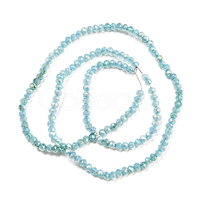 Transparent Baking Paint Glass Beads Strands DGLA-F002-02B-02-1