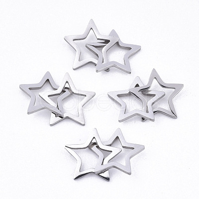 Non-Tarnish 201 Stainless Steel Linking Rings X-STAS-N091-130-1