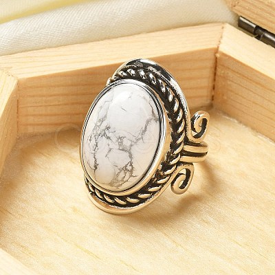 Natural & Synthetic Gemstone Adjustable Rings RJEW-I108-01AS-1