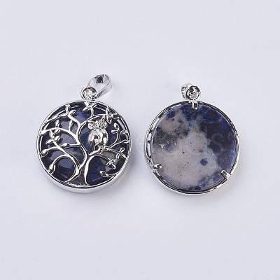 Natural Sodalite Pendants G-K234-E01-1