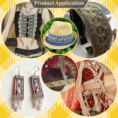 Ethnic Style Polyester Ribbon OCOR-WH0003-084B-1