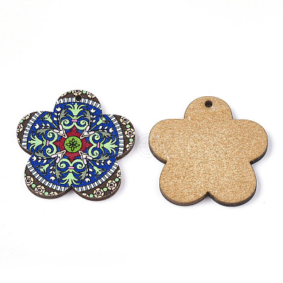 Printed Basswood Pendants WOOD-S045-018E-1
