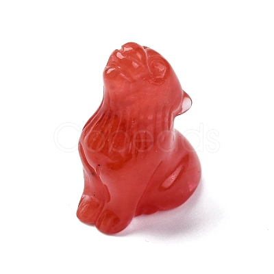 Synthetic Cherry Quartz Glass Display Decorations DJEW-P019-A20-1